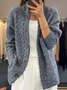 Cardigans Femmes Décontracté Plain Hiver Quotidien Ample Manches Longues Régulier Droit Élasticité moyenne