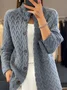 Cardigans Femmes Décontracté Plain Hiver Quotidien Ample Manches Longues Régulier Droit Élasticité moyenne