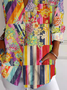Chemises Femmes Rayé Décontracté Printemps / Automne Aucune élasticité Ample Manches Longues Mi-long Col de Chemise ré