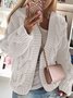 Cardigans Décontracté Plain Hiver Sweat-shirt à Capuche Poids lourd Quotidien Fil/fil de laine Régulier Droit pour Femmes