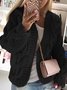 Cardigans Décontracté Plain Hiver Sweat-shirt à Capuche Poids lourd Quotidien Fil/fil de laine Régulier Droit pour Femmes