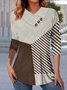 T-shirts Femmes Ethnique Décontracté Printemps / Automne Col V Quotidien Manches Longues Régulier Droit Boucle
