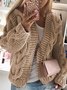 Cardigans Décontracté Plain Hiver Sweat-shirt à Capuche Poids lourd Quotidien Fil/fil de laine Régulier Droit pour Femmes