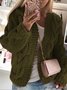 Cardigans Décontracté Plain Hiver Sweat-shirt à Capuche Poids lourd Quotidien Fil/fil de laine Régulier Droit pour Femmes