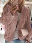 Cardigans Décontracté Plain Hiver Sweat-shirt à Capuche Poids lourd Quotidien Fil/fil de laine Régulier Droit pour Femmes