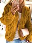 Cardigans Décontracté Plain Hiver Sweat-shirt à Capuche Poids lourd Quotidien Fil/fil de laine Régulier Droit pour Femmes