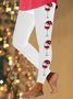 Pantalons De Yoga Décontracté Toutes Les Saisons Verre à Vin de Noël Léger Serré Jersey Noël Long Droit pour Femmes