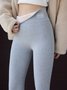 Pantalons De Yoga Décontracté Plain Printemps / Automne Polyester Naturel à Haute Élasticité Serré Legging en Toison pour Femmes