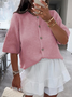 Cardigans Décontracté Plain Hiver Dentelle Manches Longues Laine/Tricot Régulier Épaissi Élasticité moyenne pour Femmes