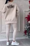 Deux Pièces Ensembles Décontracté Plain Printemps / Automne Micro-élasticité Quotidien Col Rond Top Avec Pantalons Droit Régulier pour Femmes
