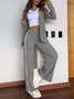 Deux Pièces Ensembles Décontracté Plain Printemps / Automne Polyester Micro-élasticité Col Châle Manteau avec Pantalons Droit Régulier pour Femmes