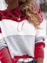 Pulls Femmes Décontracté Printemps / Automne Contrasté Couture Naturel Ample Manches Longues Droit Régulier Élasticité moyenne
