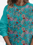 Sweat-shirts Décontracté Floral Printemps / Automne à Manches de Raglan Quotidien Ample Col Rond Régulier Régulier pour Femmes