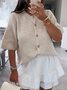 Cardigans Décontracté Plain Hiver Dentelle Manches Longues Laine/Tricot Régulier Épaissi Élasticité moyenne pour Femmes