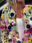 Cardigans Décontracté Floral Printemps / Automne Polyester Boutonné Micro-élasticité Quotidien Manches Longues Droit pour Femmes