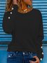 T-shirts Décontracté Abstrait Printemps / Automne Ample Jersey Manches Longues Col Rond Boucle Élasticité moyenne pour Femmes