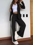 Deux Pièces Ensembles Décontracté Plain Printemps / Automne Polyester Micro-élasticité Col Châle Manteau avec Pantalons Droit Régulier pour Femmes