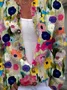 Cardigans Décontracté Floral Printemps / Automne Polyester Boutonné Micro-élasticité Quotidien Manches Longues Droit pour Femmes