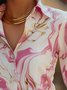 Chemises Décontracté Printemps / Automne Motif dégradé Polyester Imprimé Léger Coupe Régulière Manches trois quarts Droit pour Femmes