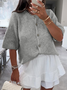 Cardigans Décontracté Plain Hiver Dentelle Manches Longues Laine/Tricot Régulier Épaissi Élasticité moyenne pour Femmes