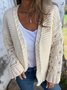 Cardigans Femmes Décontracté Plain Hiver Quotidien Ample Manches Longues Fil/fil de laine Droit Élasticité moyenne
