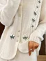 Cardigans Décontracté Floral Hiver Boutonné Poids lourd Manches Longues Fil/fil de laine Régulier Droit pour Femmes