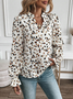 Chemisiers1 Pois Polka Décontracté Printemps / Automne Polyester Quotidien Ample Manches Longues Régulier Droit pour Femmes