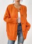 Cardigans Décontracté Plain Printemps / Automne Naturel Ample Manches Longues Mi-long Droit Élasticité moyenne pour Femmes