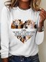 T-shirts Décontracté Imprimé d'Animal Printemps / Automne Quotidien Manches Longues Col Rond en Mélangé de Coton Droit Régulier pour Femmes