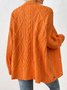 Cardigans Décontracté Plain Printemps / Automne Naturel Ample Manches Longues Mi-long Droit Élasticité moyenne pour Femmes