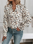 Chemisiers1 Pois Polka Décontracté Printemps / Automne Polyester Quotidien Ample Manches Longues Régulier Droit pour Femmes