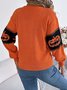 Pulls Décontracté Printemps / Automne Toussaint Naturel Ample Laine/Tricot Régulier Droit Régulier pour Femmes