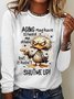 T-shirts Femmes Décontracté Imprimé d'Animal Printemps / Automne Aucune élasticité Meilleure vente Manches Longues Col Rond Régulier Régulier