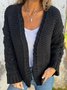 Cardigans Femmes Décontracté Plain Hiver Quotidien Ample Manches Longues Fil/fil de laine Droit Élasticité moyenne