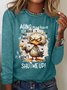 T-shirts Femmes Décontracté Imprimé d'Animal Printemps / Automne Aucune élasticité Meilleure vente Manches Longues Col Rond Régulier Régulier