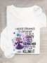 T-shirts Femmes Décontracté Printemps / Automne Lettres de texte Meilleure vente Manches Longues Col Rond Régulier Droit Régulier