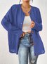Cardigans Décontracté Plain Printemps / Automne Naturel Ample Manches Longues Mi-long Droit Élasticité moyenne pour Femmes