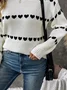Pulls Femmes Décontracté Hiver Coeur/cordé Naturel Quotidien Ample Fil/fil de laine Régulier Droit