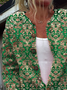 Cardigans Décontracté Printemps / Automne impression en 3D Polyester Boutonné Quotidien Régulier Jour de Thanksgiving Droit pour Femmes