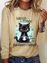 T-shirts Femmes Décontracté Imprimé d'Animal Printemps / Automne Quotidien Meilleure vente Manches Longues Col Rond en Mélangé de Coton Régulier