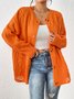 Cardigans Décontracté Plain Printemps / Automne Naturel Ample Manches Longues Mi-long Droit Élasticité moyenne pour Femmes