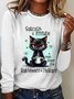 T-shirts Femmes Décontracté Imprimé d'Animal Printemps / Automne Quotidien Meilleure vente Manches Longues Col Rond en Mélangé de Coton Régulier