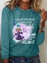 T-shirts Femmes Décontracté Printemps / Automne Lettres de texte Meilleure vente Manches Longues Col Rond Régulier Droit Régulier