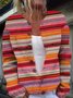 Cardigans Rayé Décontracté Printemps / Automne Micro-élasticité Quotidien Manches Longues Régulier Droit Régulier pour Femmes