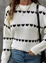 Pulls Femmes Décontracté Hiver Coeur/cordé Naturel Quotidien Ample Fil/fil de laine Régulier Droit