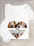 T-shirts Décontracté Imprimé d'Animal Printemps / Automne Quotidien Manches Longues Col Rond en Mélangé de Coton Droit Régulier pour Femmes