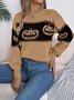 Pulls Décontracté Printemps / Automne Toussaint Naturel Ample Laine/Tricot Régulier Droit Régulier pour Femmes