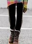Pantalons De Yoga Femmes Rétro Toutes Les Saisons Ethnique Géométrie à Haute Élasticité Serré Long Legging Régulier ré