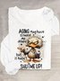 T-shirts Femmes Décontracté Imprimé d'Animal Printemps / Automne Aucune élasticité Meilleure vente Manches Longues Col Rond Régulier Régulier