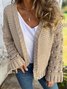 Cardigans Femmes Décontracté Plain Hiver Quotidien Ample Manches Longues Fil/fil de laine Droit Élasticité moyenne